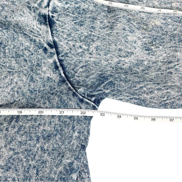 Vintage Mizz Lizz 80s Acid Wash distressed Denim trench coat womens Medium - Picture 5 of 7